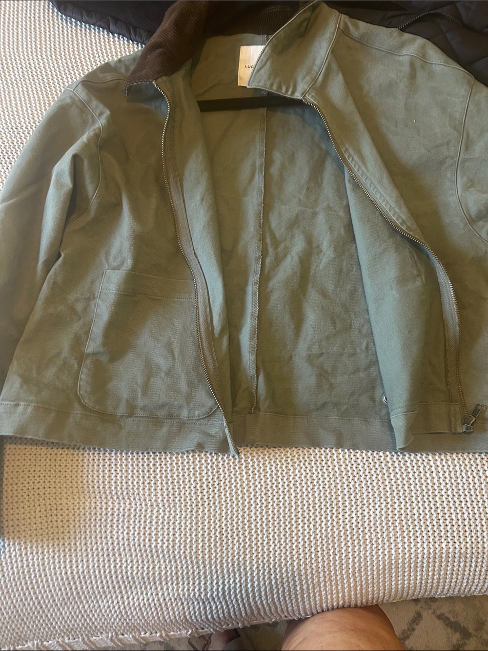 Lucky Brand Women’s Olive Green Cotton Zip-Front Barn Jacket - Picture 8 of 8